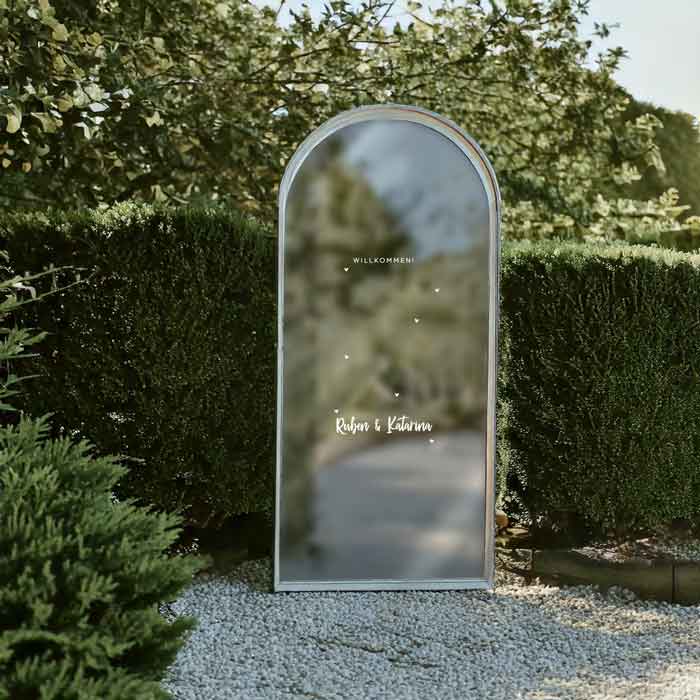 Willkommensschild Hochzeit Spiegel Aufkleber mit Namen