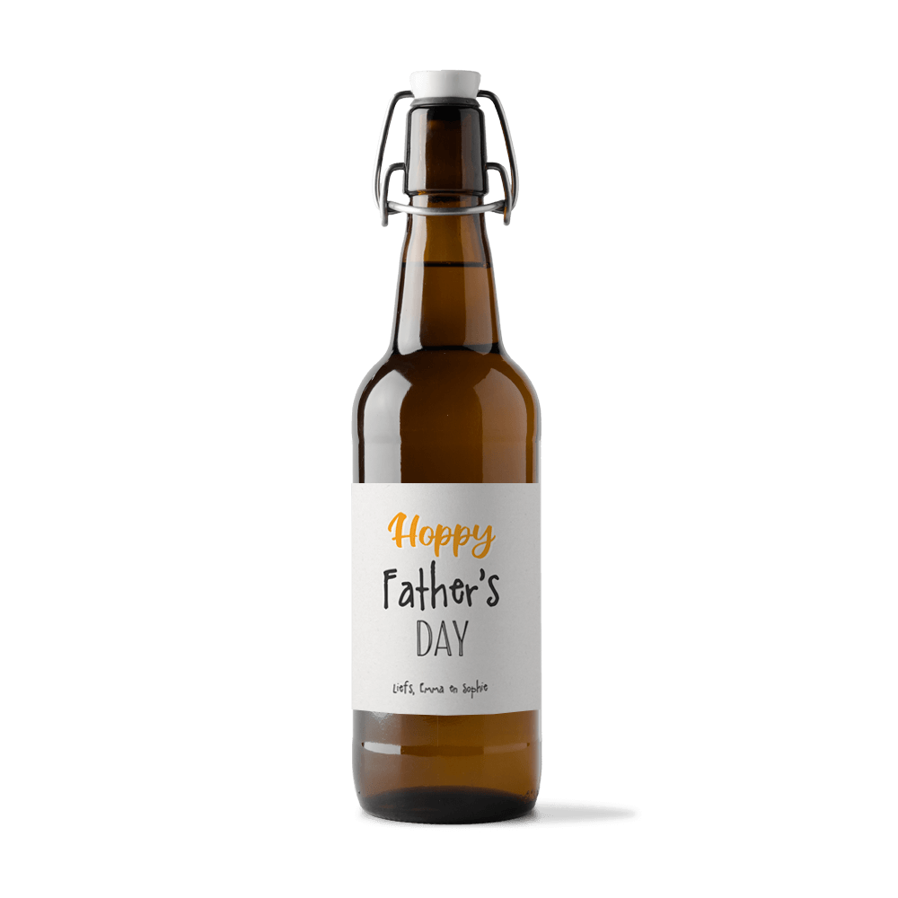 Vaderdag flesetiket Hoppy Father's Day - 5 stuks