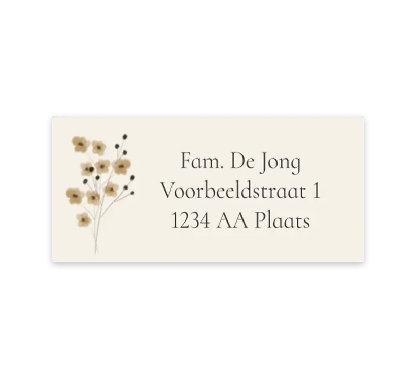 Adresstickers klassiek met veldbloemen