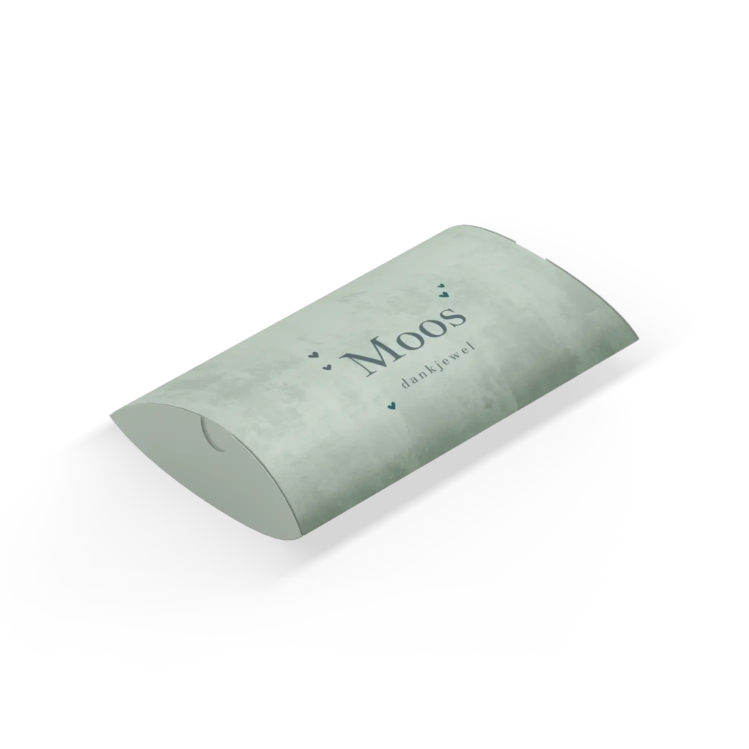 Gondeldoosje groen met velvet-look en hartjes