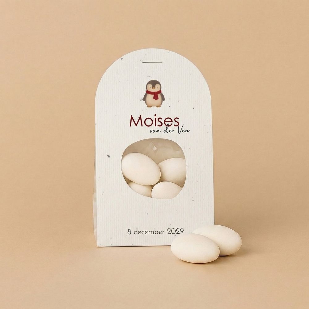 Doopsuiker wikkel jongen winter pinguïn