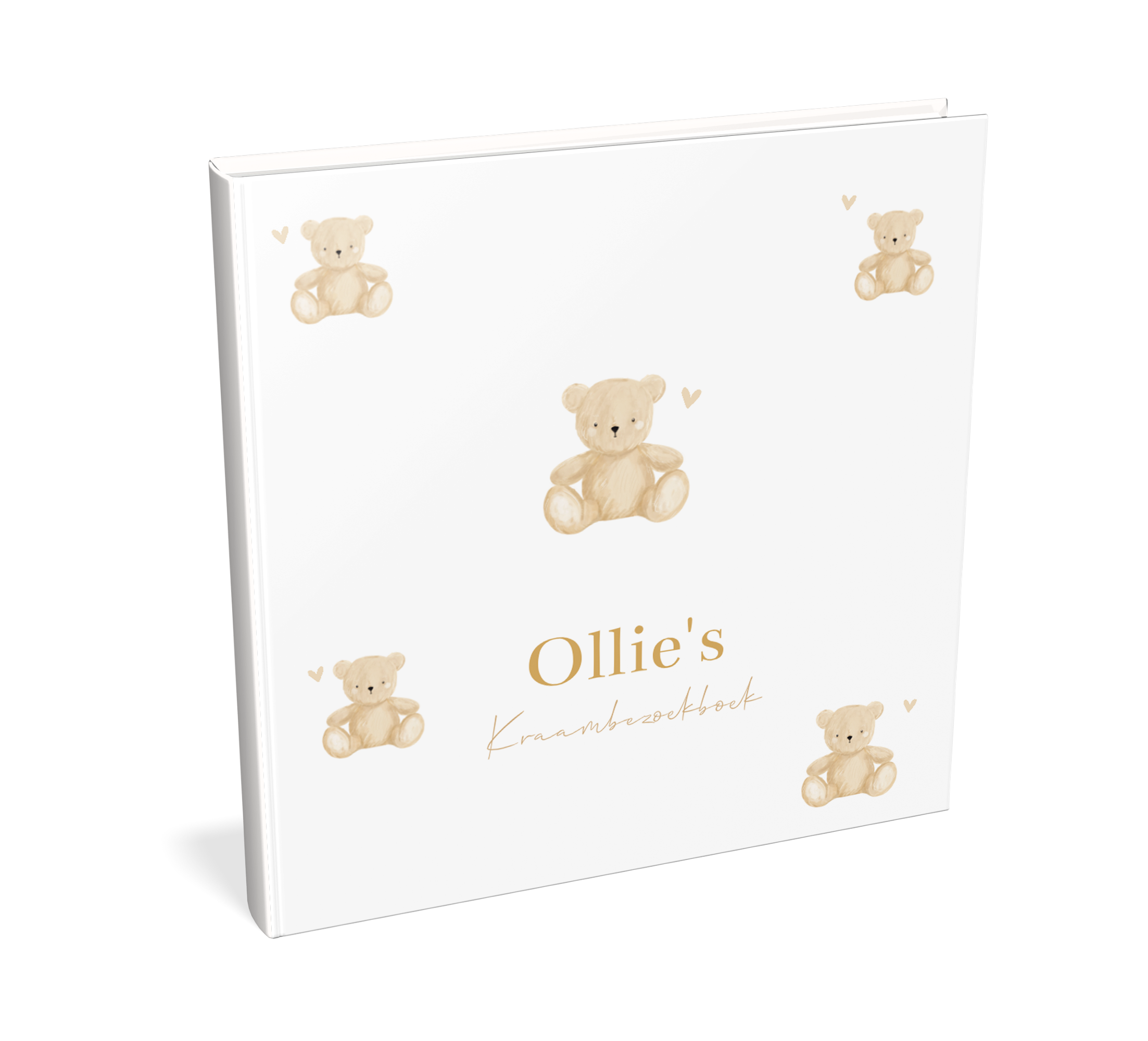 Lief kraambezoekboek met teddybeertjes