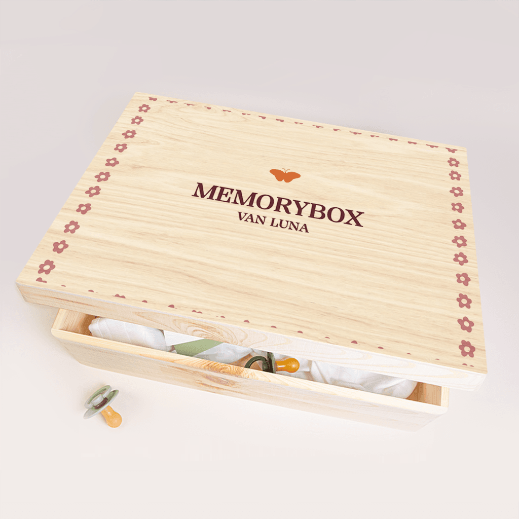 Memorybox met vlindertje en bloemetjeskader