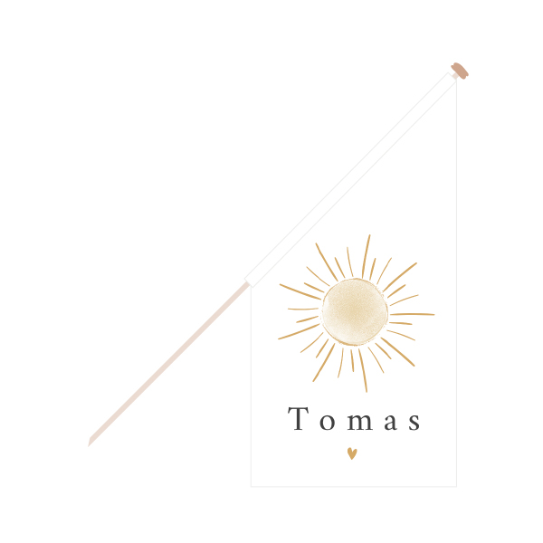 Geboortevlag jongen neutraal zon