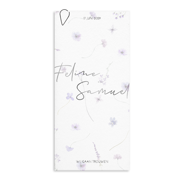 Uitnodiging voor de bruiloft van kalkpapier met hoogglans