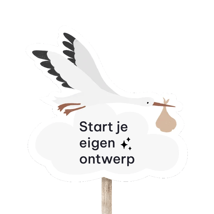 Geboortebord tuin ooievaar zelf maken