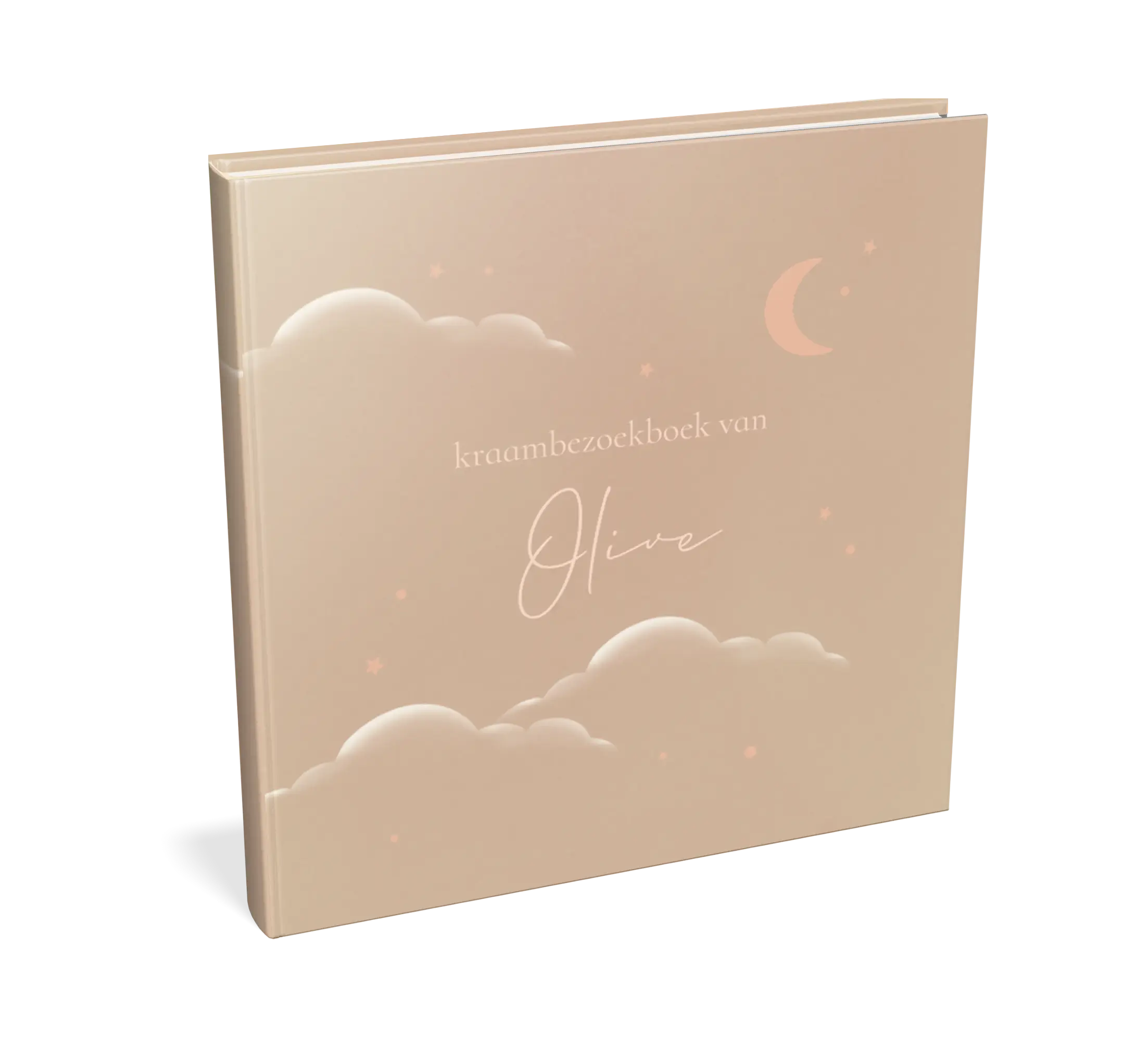 Kraambezoekboek met wolken en maantje - met invulpagina's