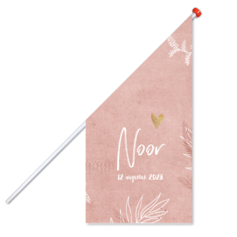 Geboortevlag meisje roze met takjes