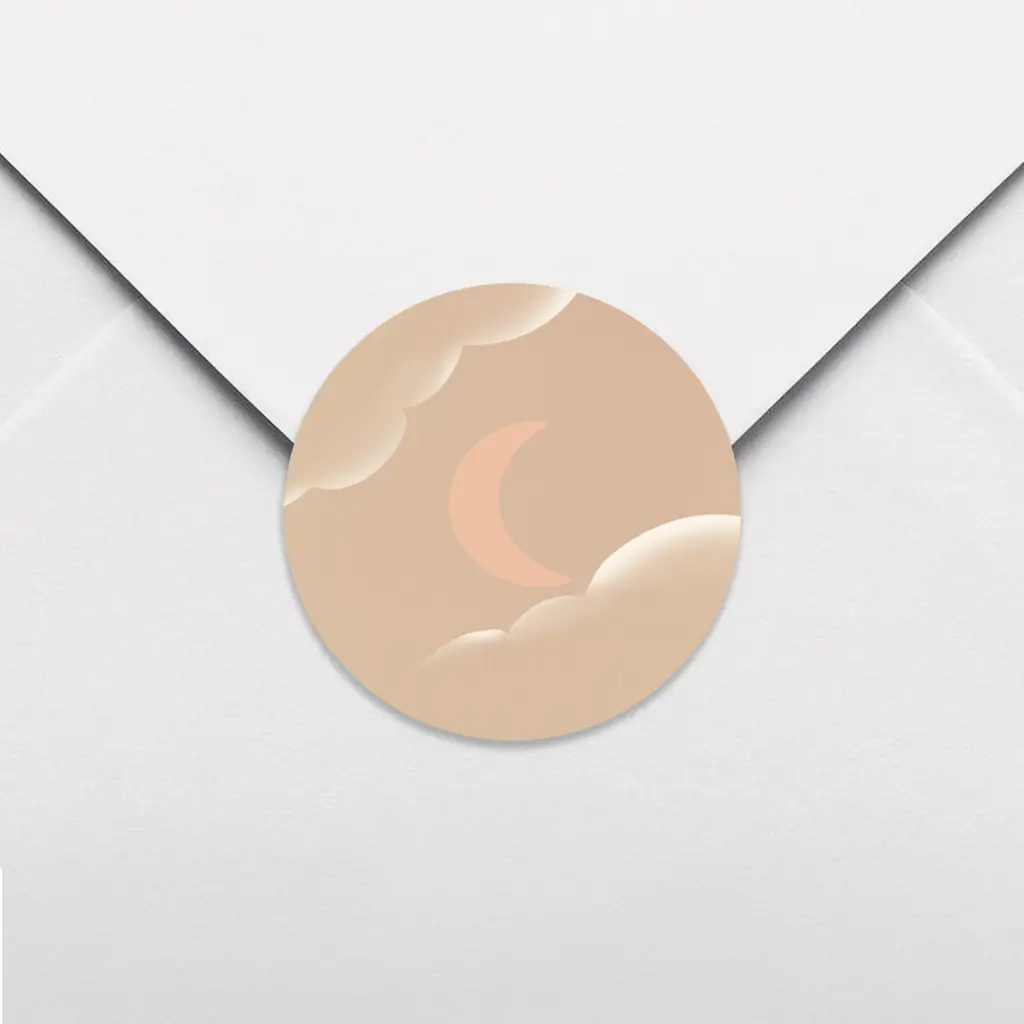 Sluitsticker met wolken en maantje - per 25 stuks