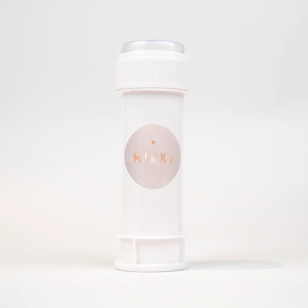 Naamsticker roze met roségoudfolie - per vel