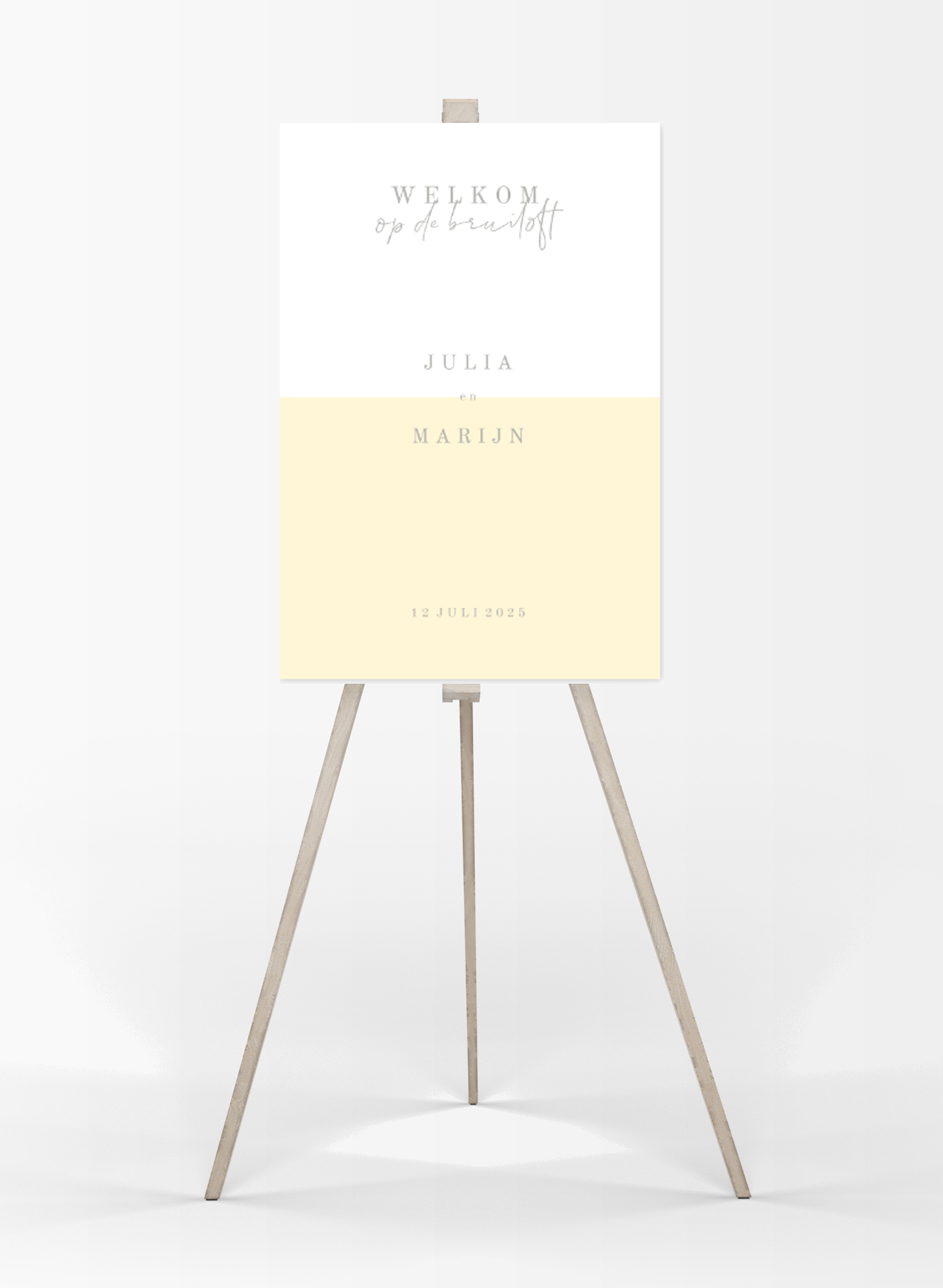 Welkomstbord vlak geel