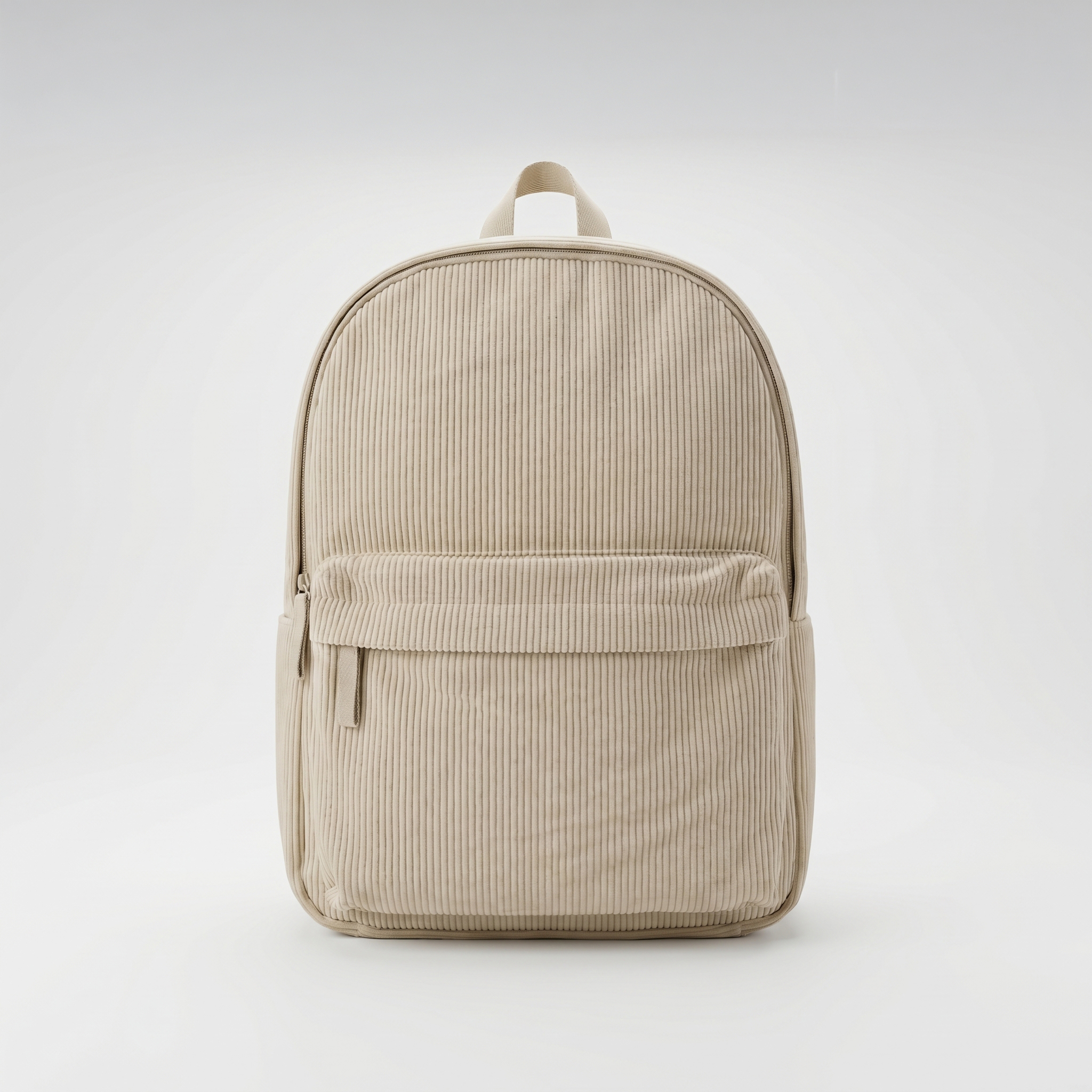 Corduroy rugzak met naam | Zandbeige