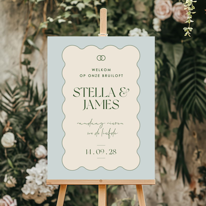 bruiloftbord romantic stripes 40x60 cm