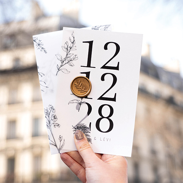 Moderne trouwkaart ontwerp met datum