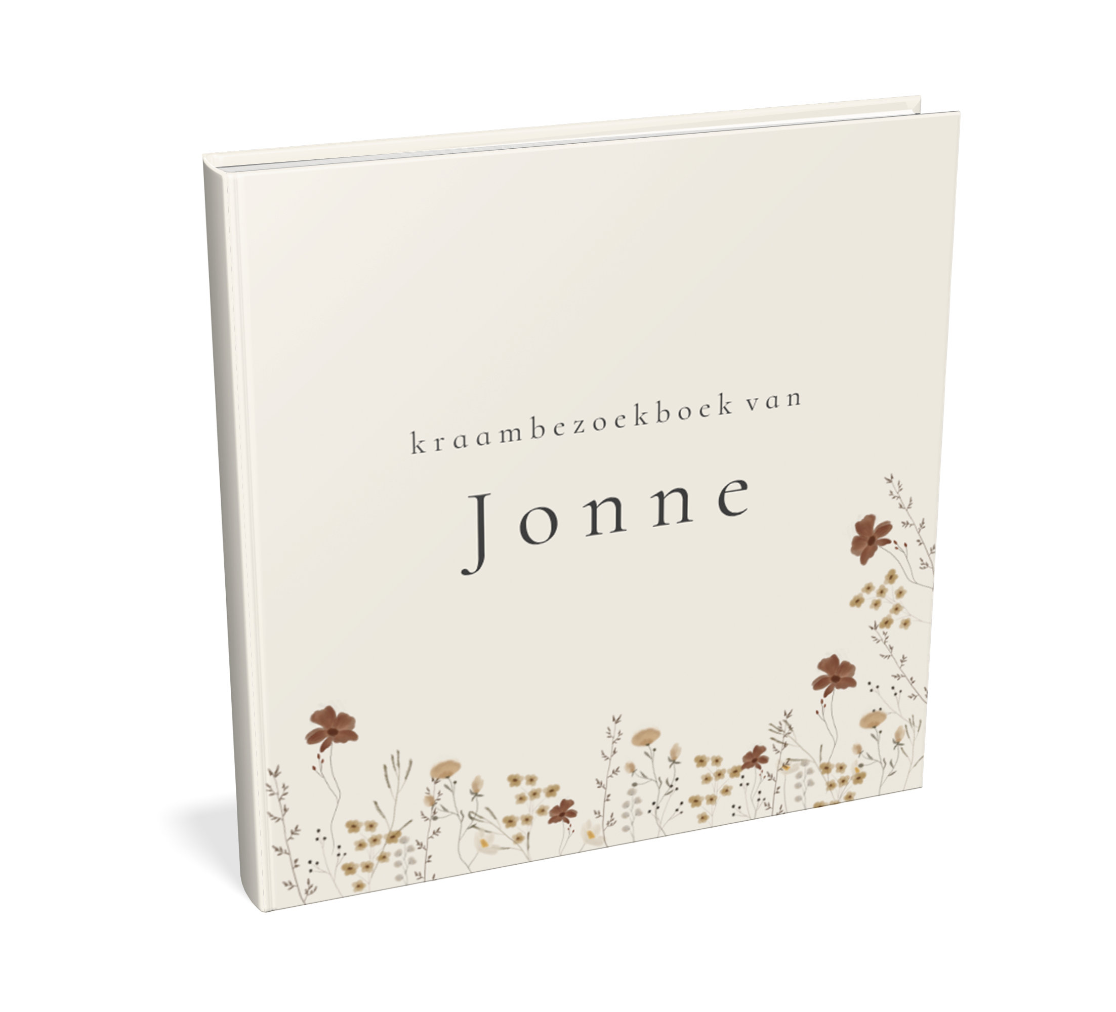 Kraambezoekboek klassiek met veldbloemen