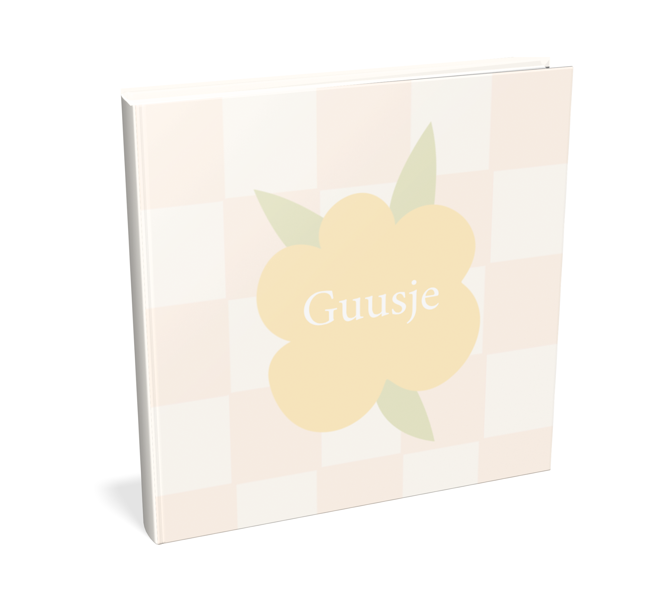 Kraambezoekboek met ruitjes patroon en bloem