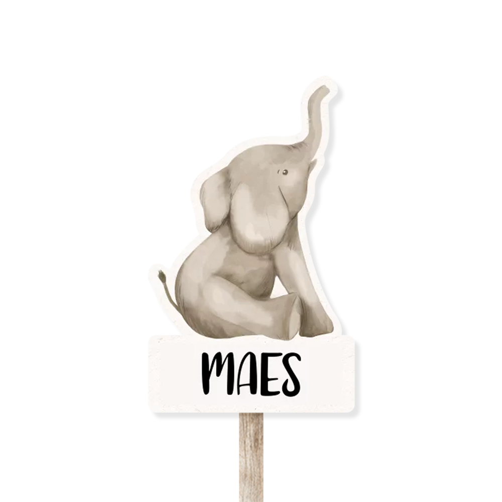 Tuinbord geboorte met olifantje