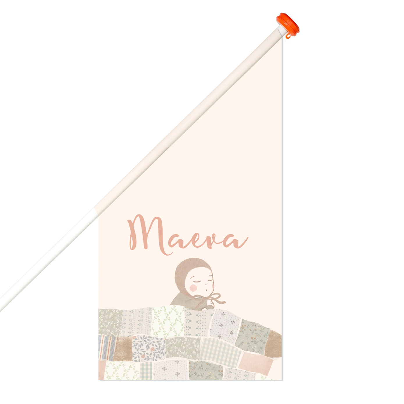 GEBOORTEVLAG KINDJE LAPPENDEKEN ROZE