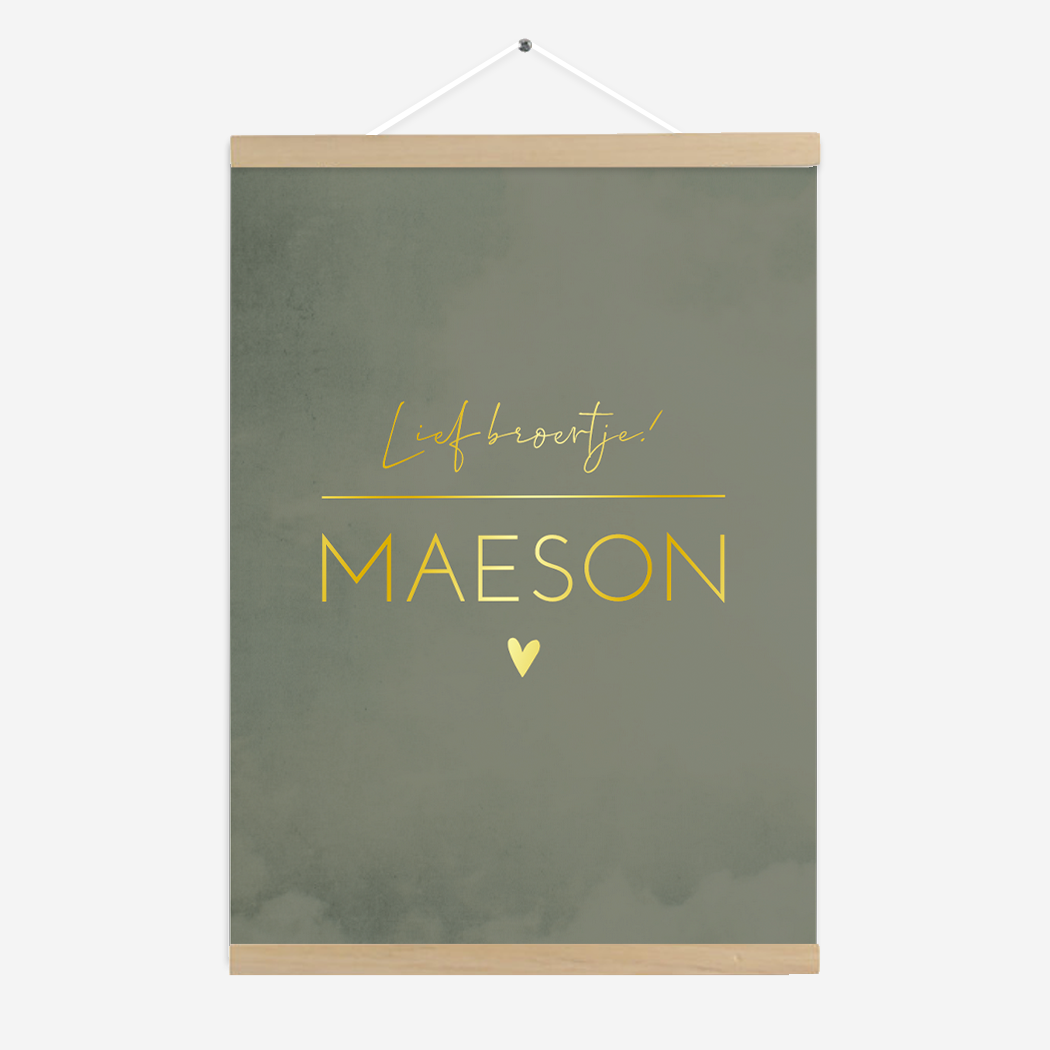 Poster Groen Gewolkt Hartje