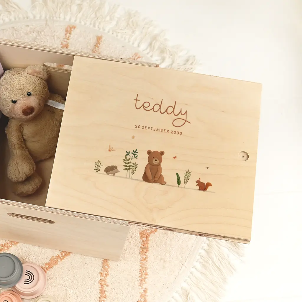 Doopsuiker presentatie doos met illustraties bosdieren