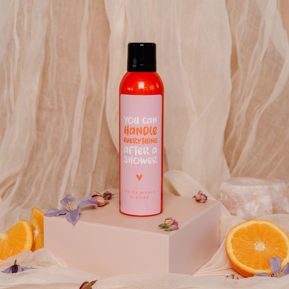 Kraamcadeau doucheschuim in vrolijke colorblocking 