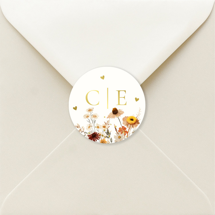 Sluitzegels huwelijk bloemenboeket