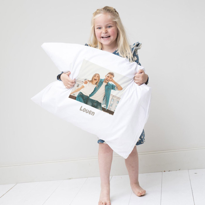 Kussensloop met naam en foto