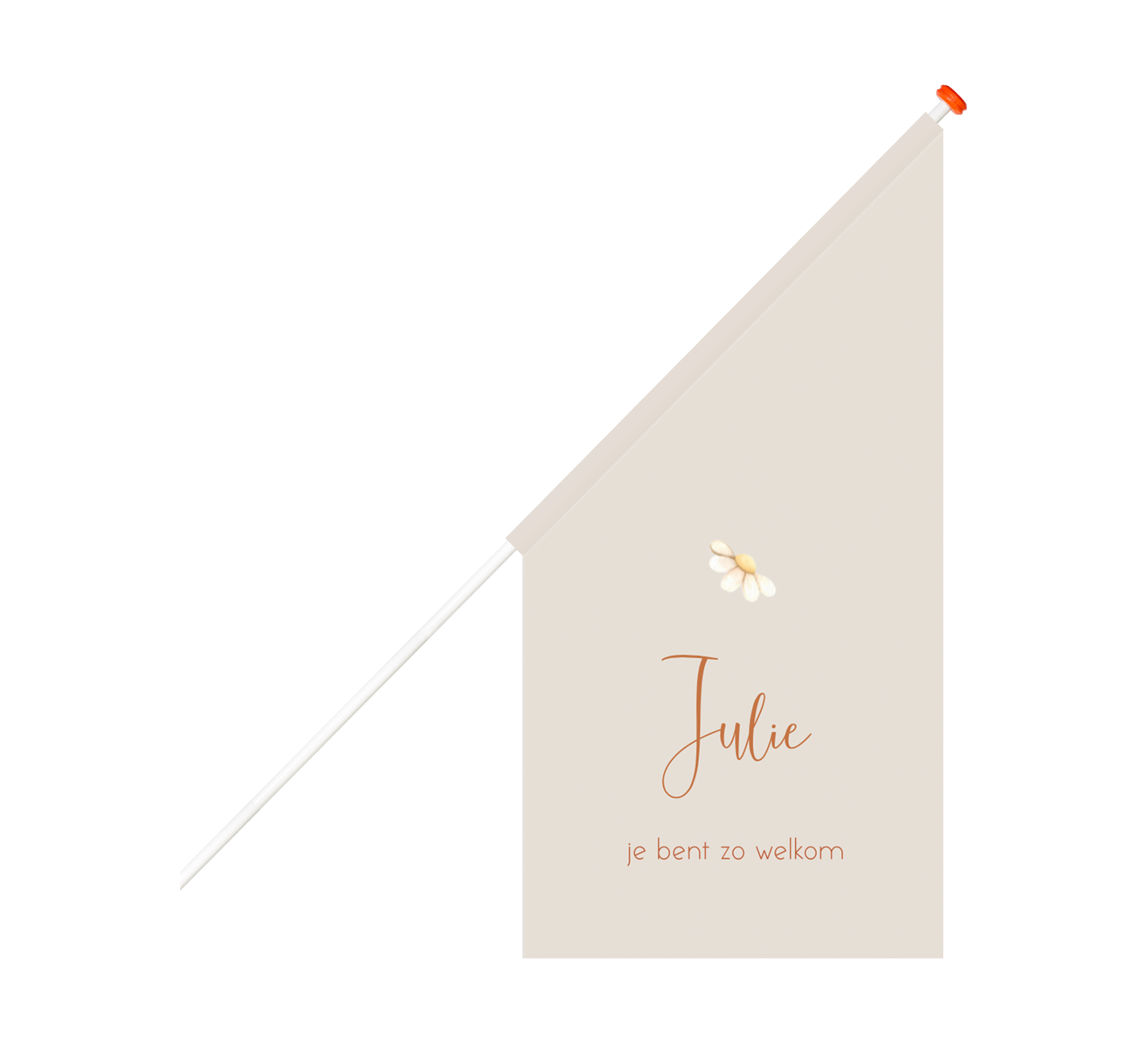 Geboortevlag beige met madeliefje