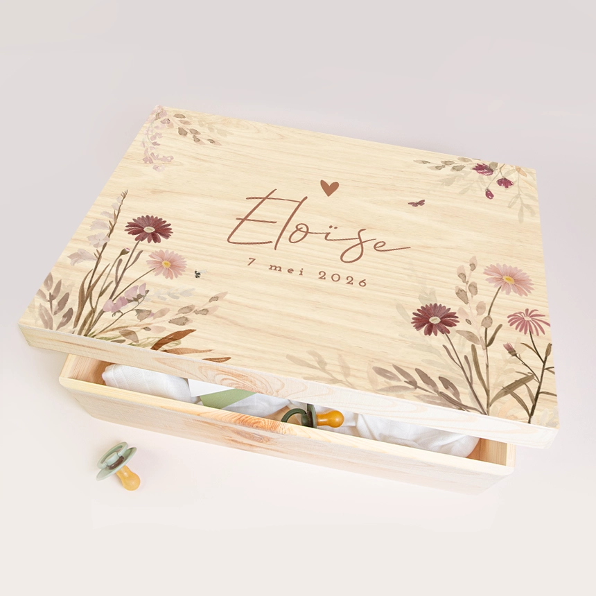 Memory box baby met veldbloemen