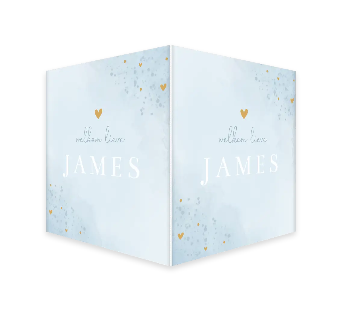 Raambord vierkant met lichtblauwe watercolour en spetters