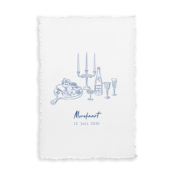 DIY menukaart met handgeschepte papier look