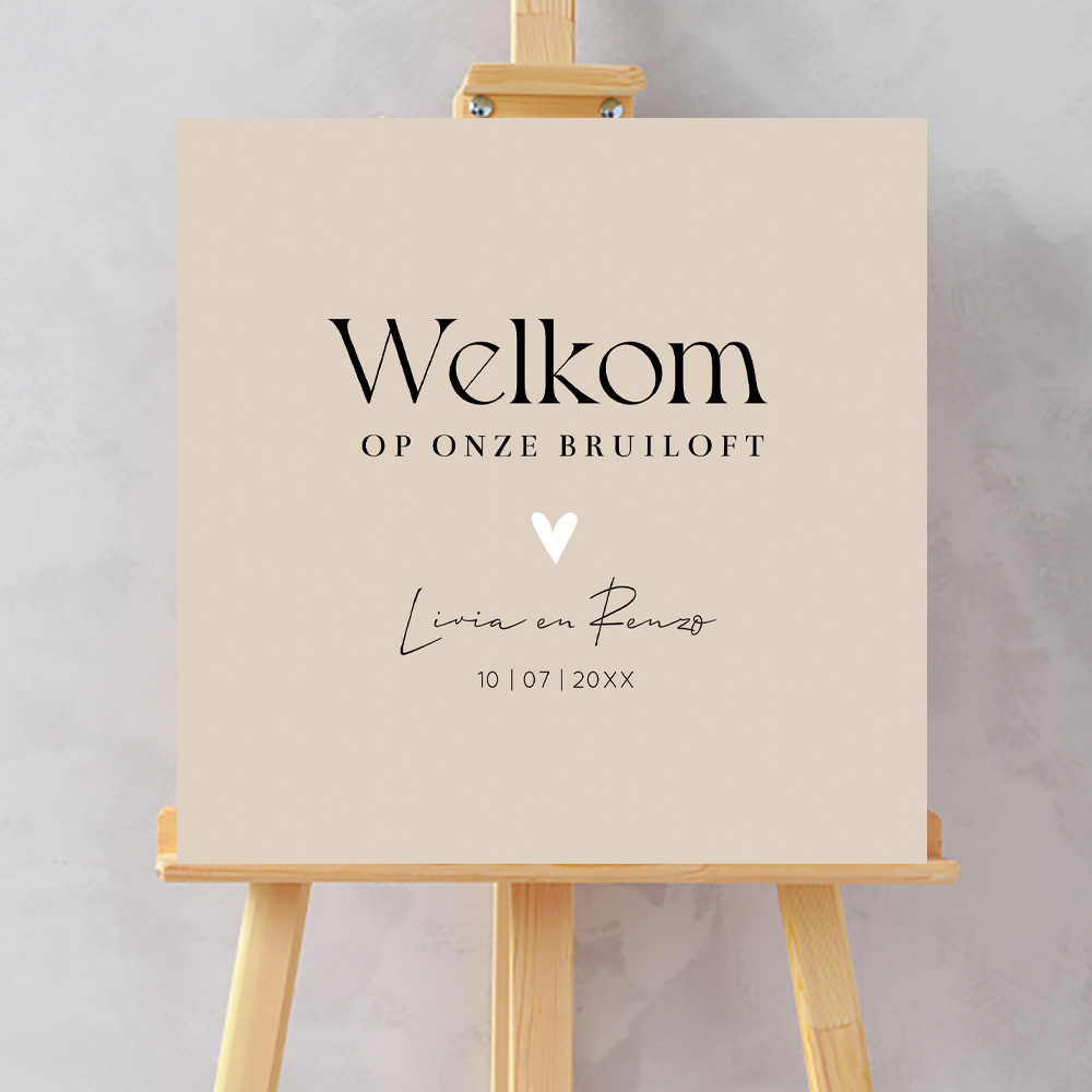 Bruiloftsbord beige linnenlook vierkant