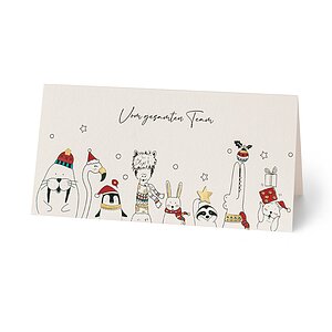 Geschäftliche Weihnachtskarte Weihnachtliche Tiere