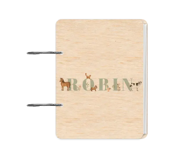 Bewaarbundel geboortekaartjes met boerderijdieren