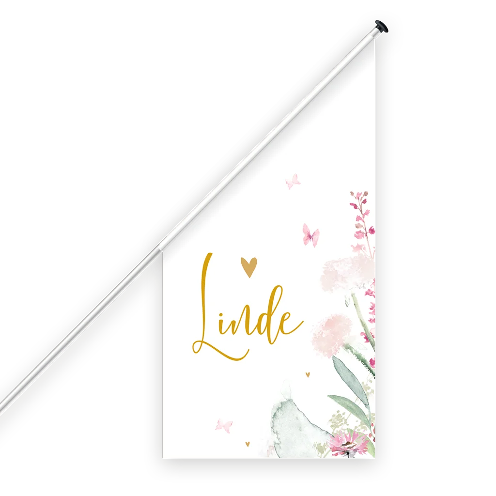 Geboortevlag meisje bloemen