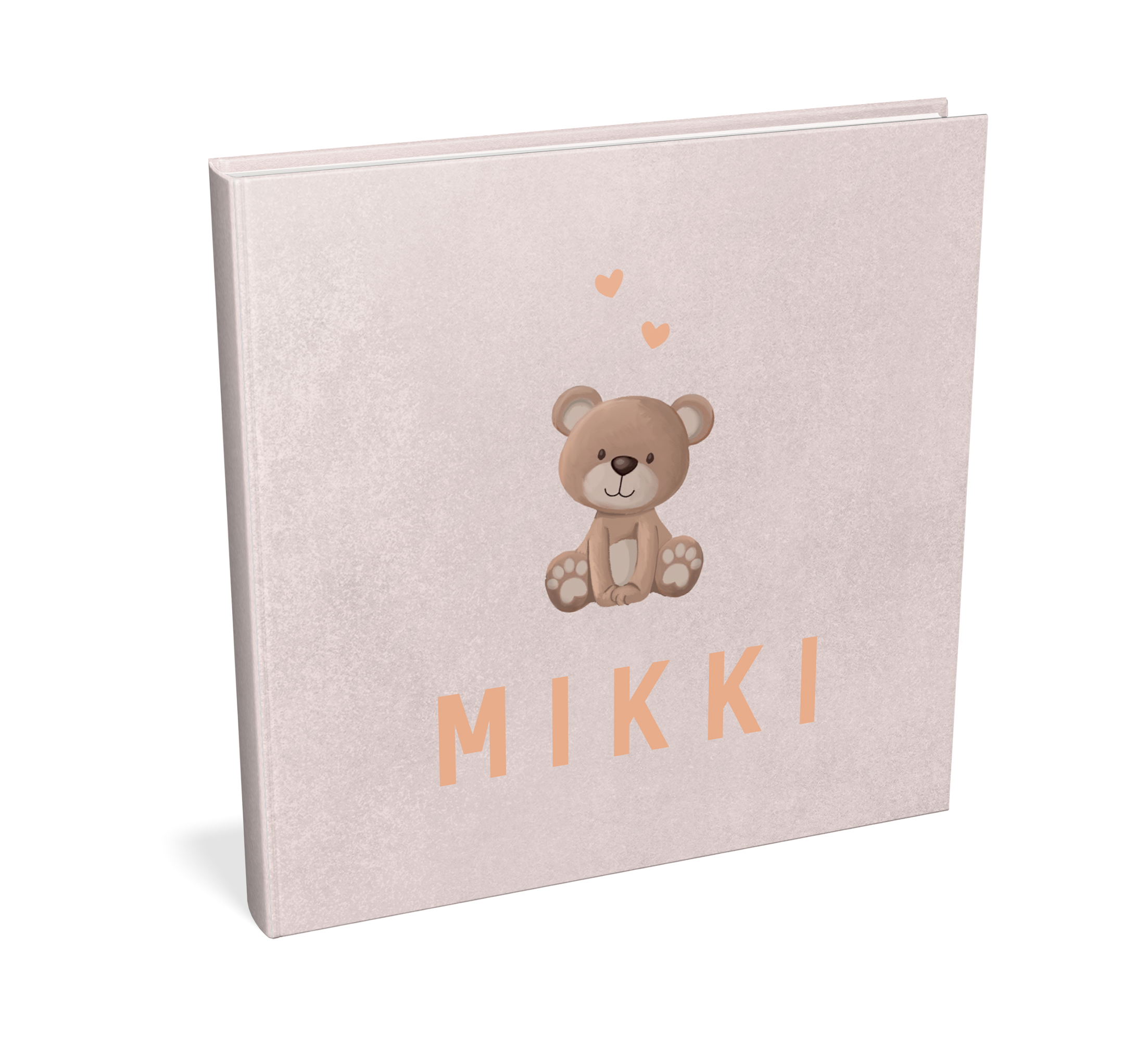 Kraambezoekboek meisje roze met beertje