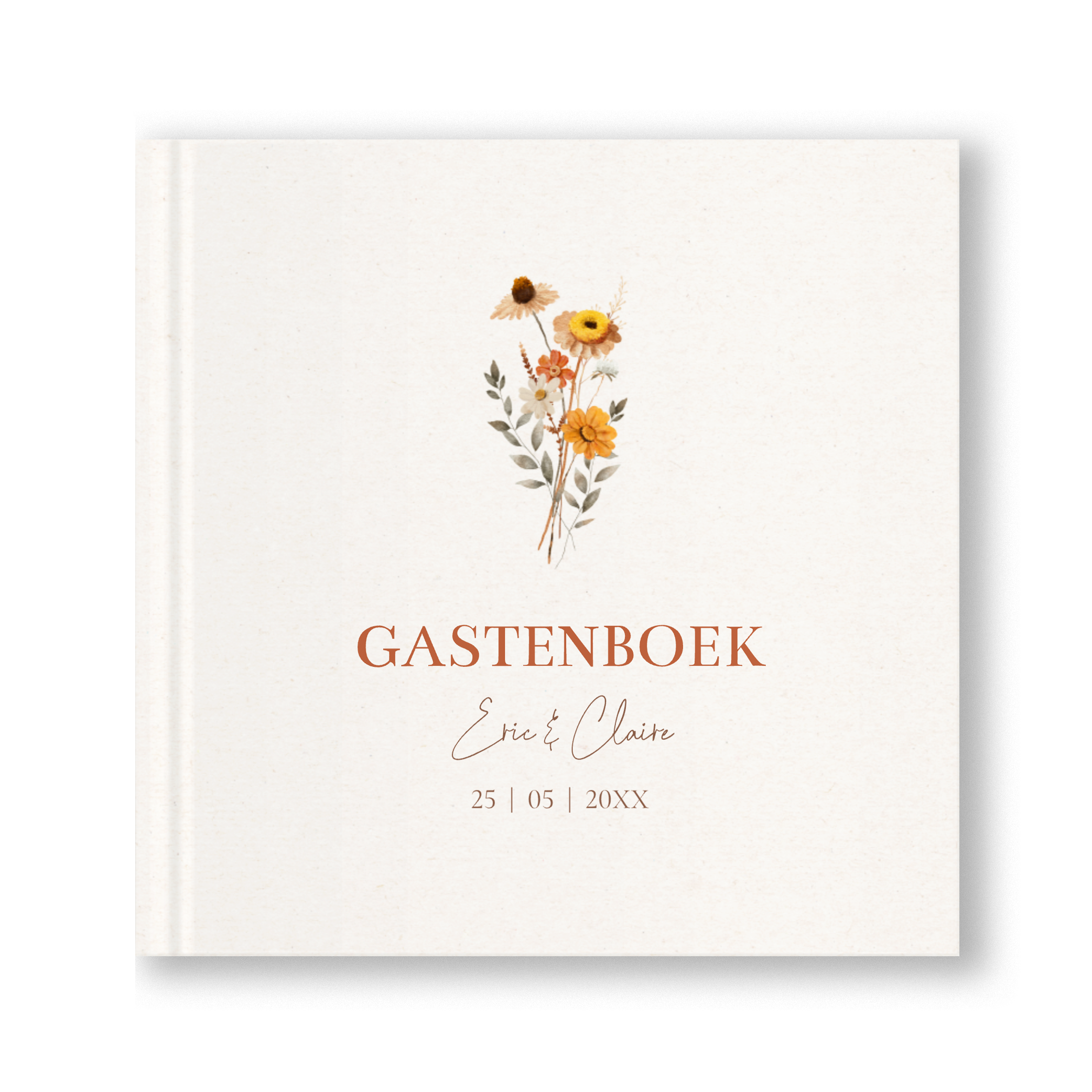 Gastenboek bruiloft bloemenboeket