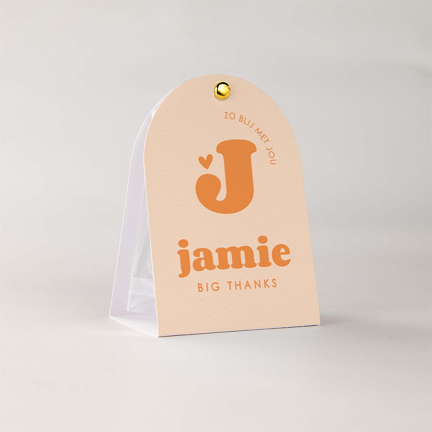 Hip doopsuiker snoepzakje met letter en hartje