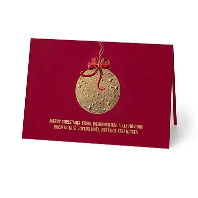 Geschäftliche Weihnachtskarte Glänzende Weihnachtsbaumkugel