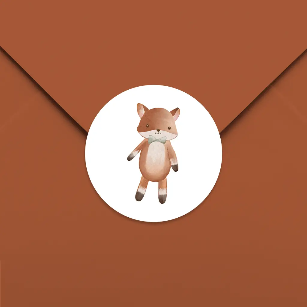 Sluitzegel wit met vosje - per 25 stuks