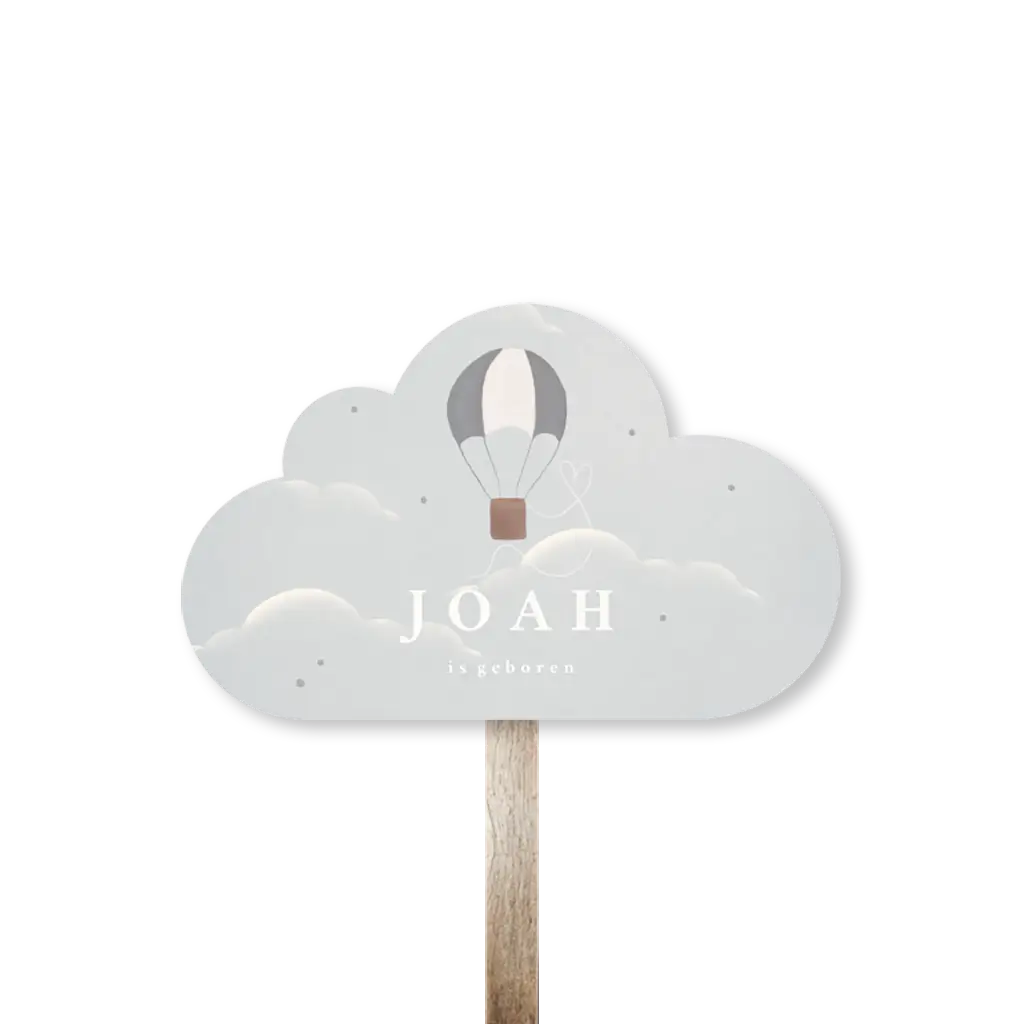 Tuinbord in de vorm van een wolk met luchtballon