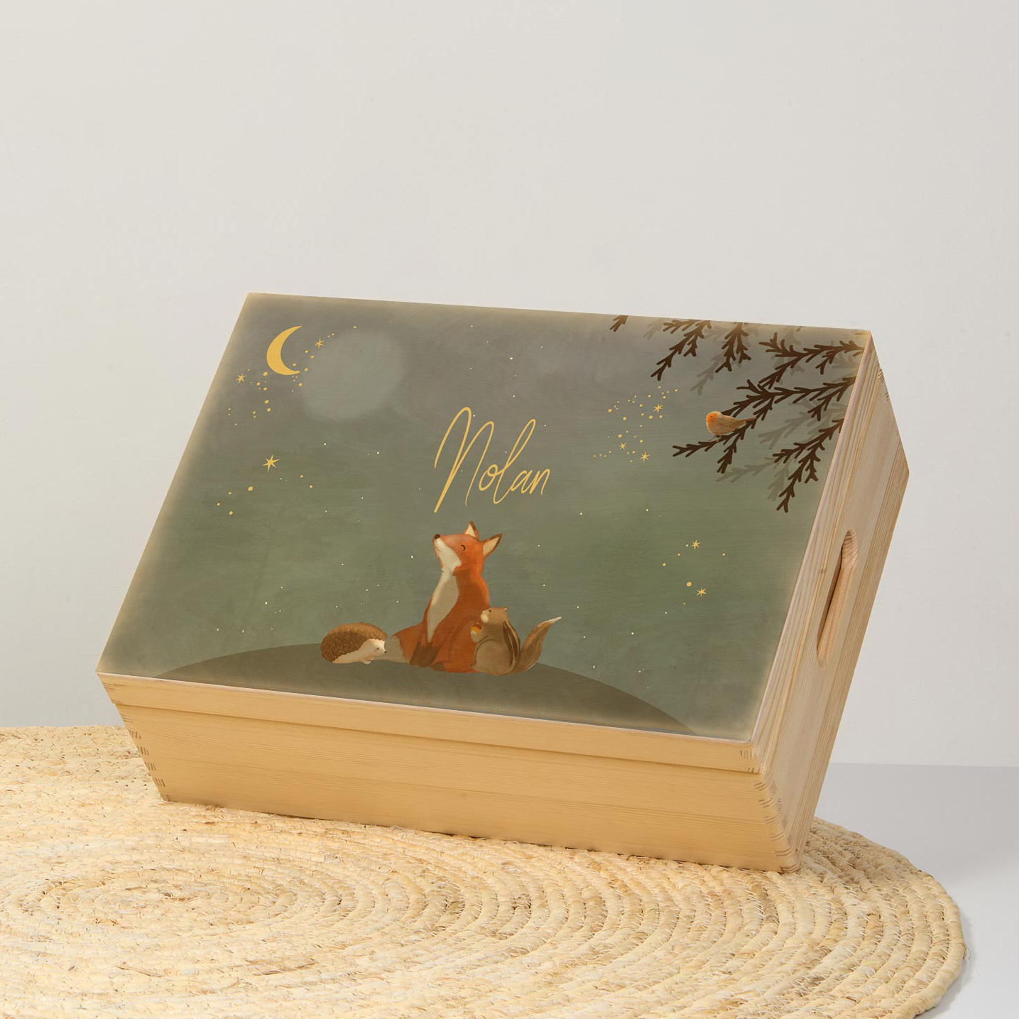 Memorybox winterliefde voor een jongetje met vos maan en sterren