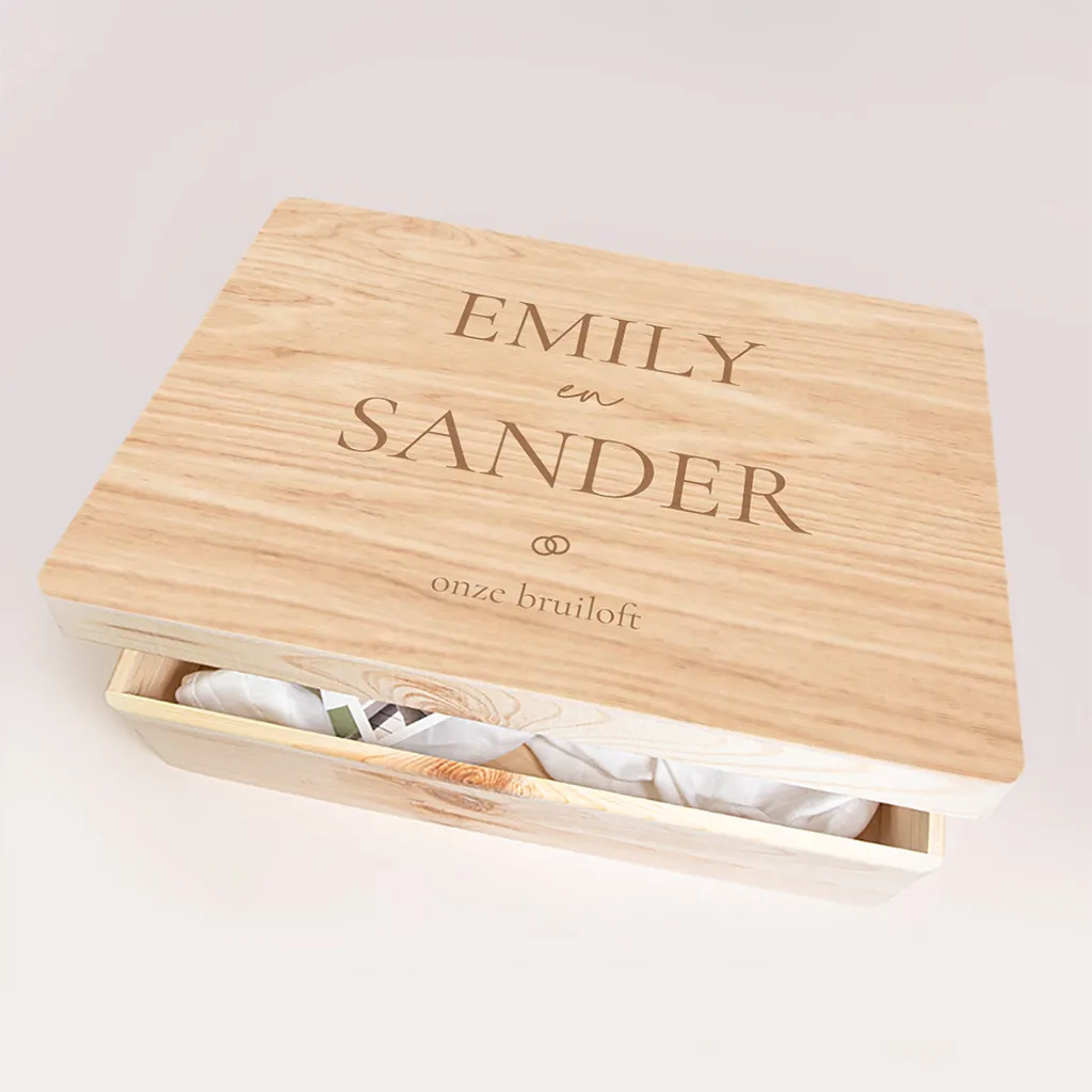 Memorybox bruiloft in neutrale kleuren