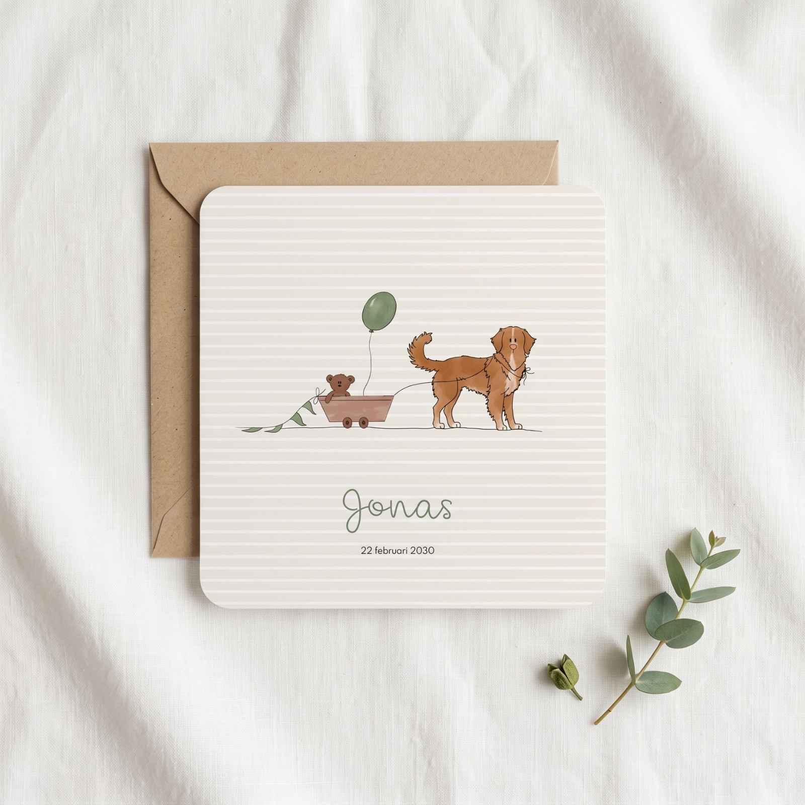 Geboortekaartje jongen hond Nova Scotia Duck Tolling Retriever 