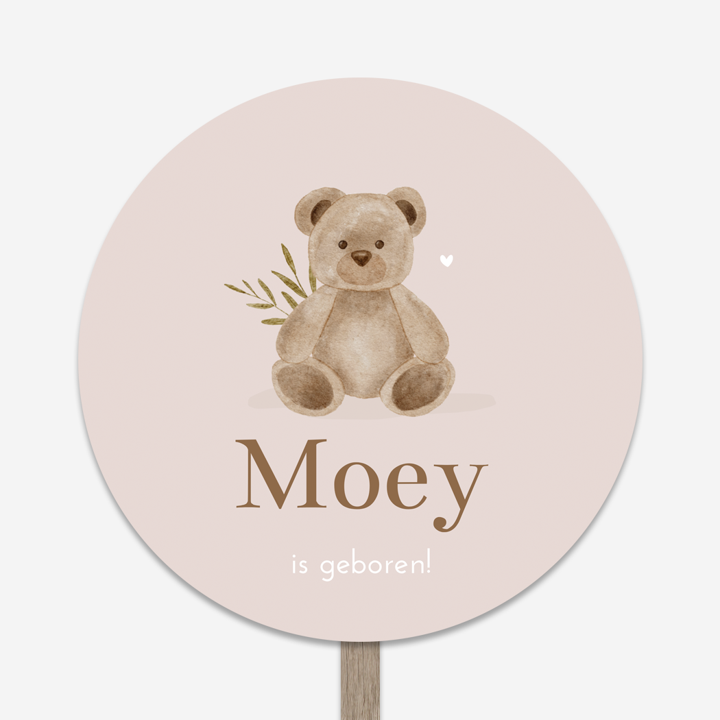 Tuinbord Rond Teddybeer Beertje Meisje