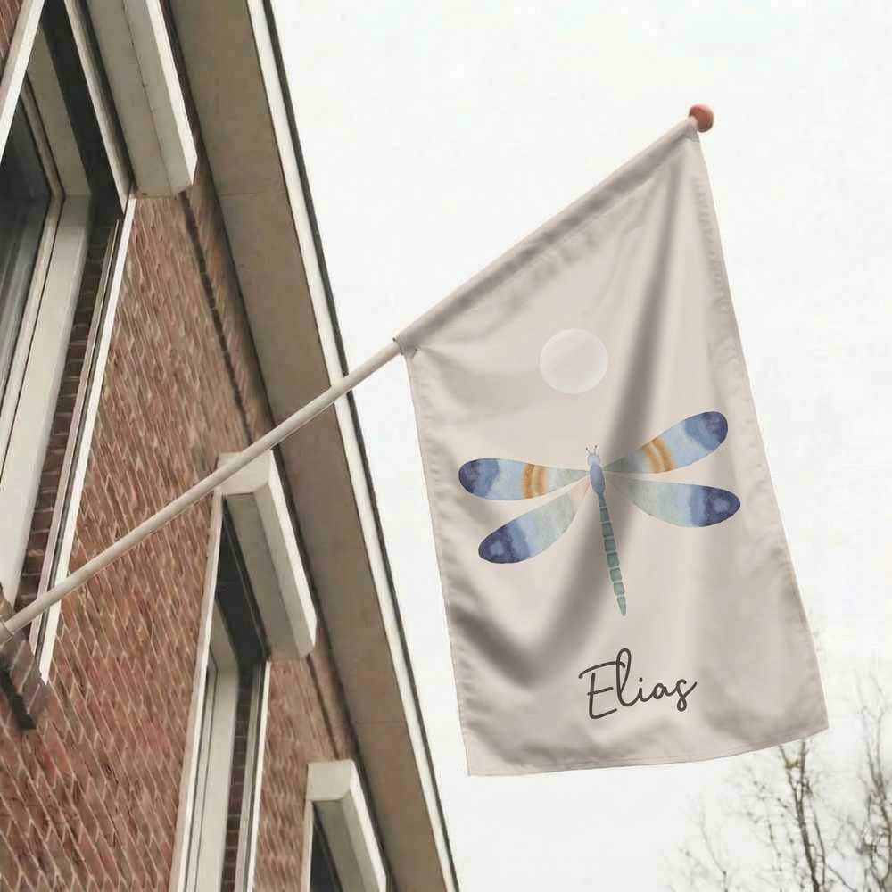 Geboortevlag jongen libelle maan