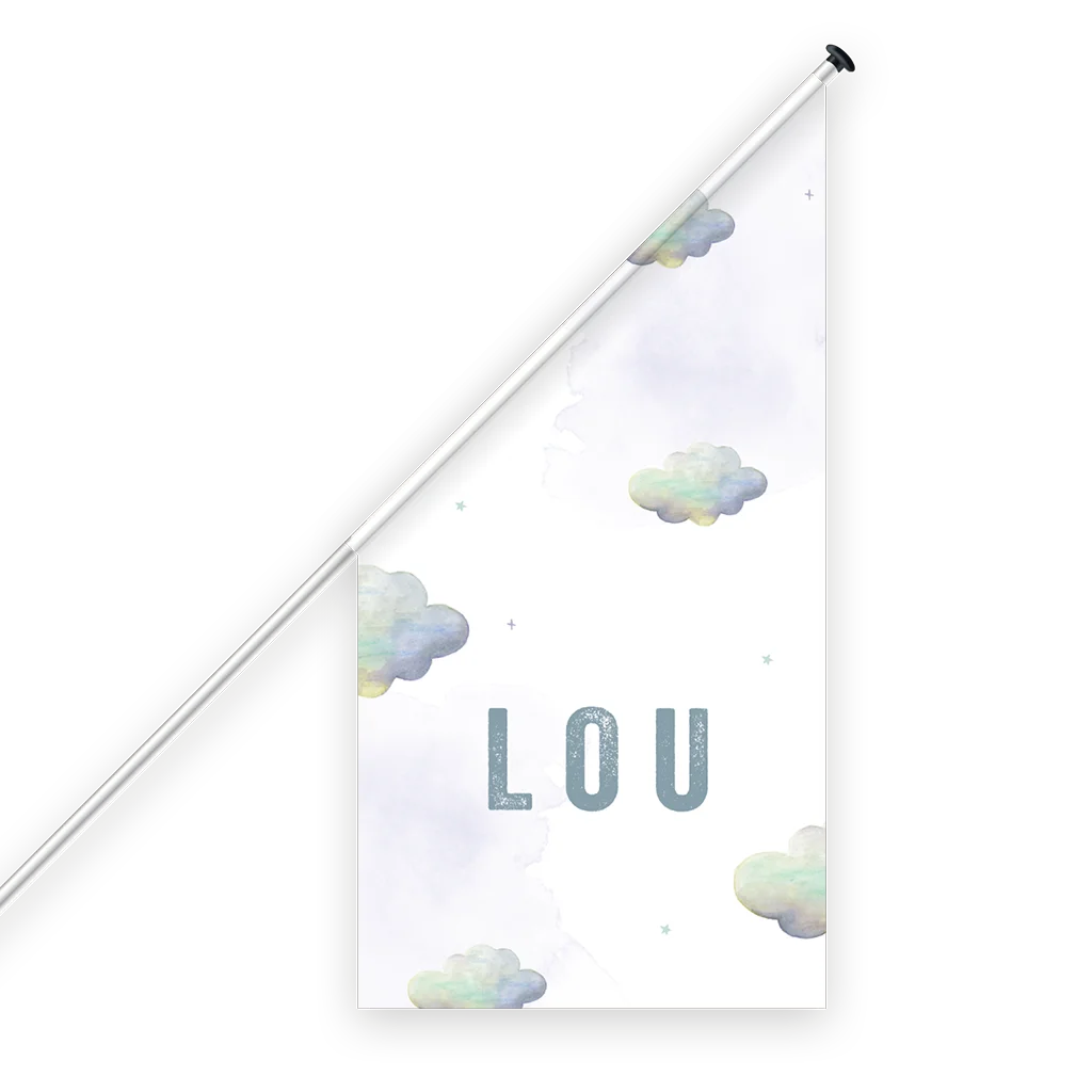 Geboortevlag Poespas Wolkjes