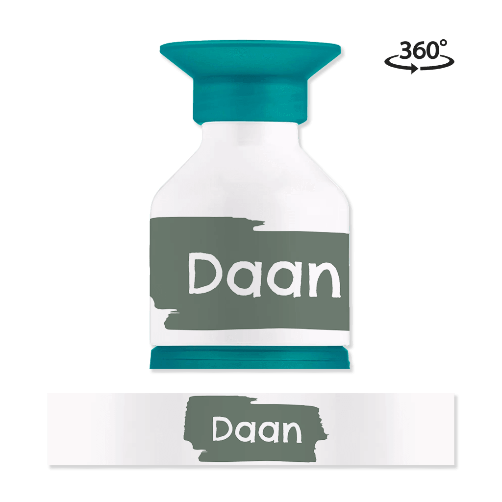 Dopper waterfles met naam en penseelstreek