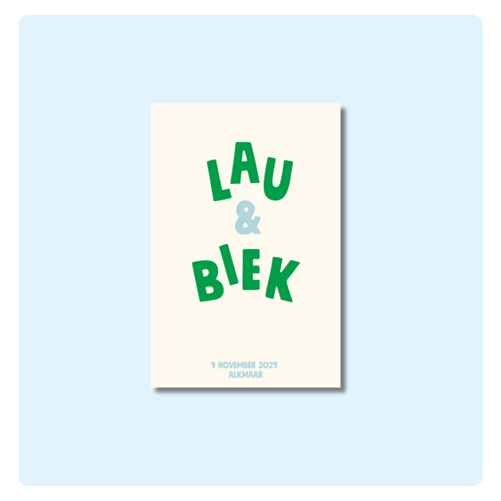 Geboortekaartje | Tweeling Letters
