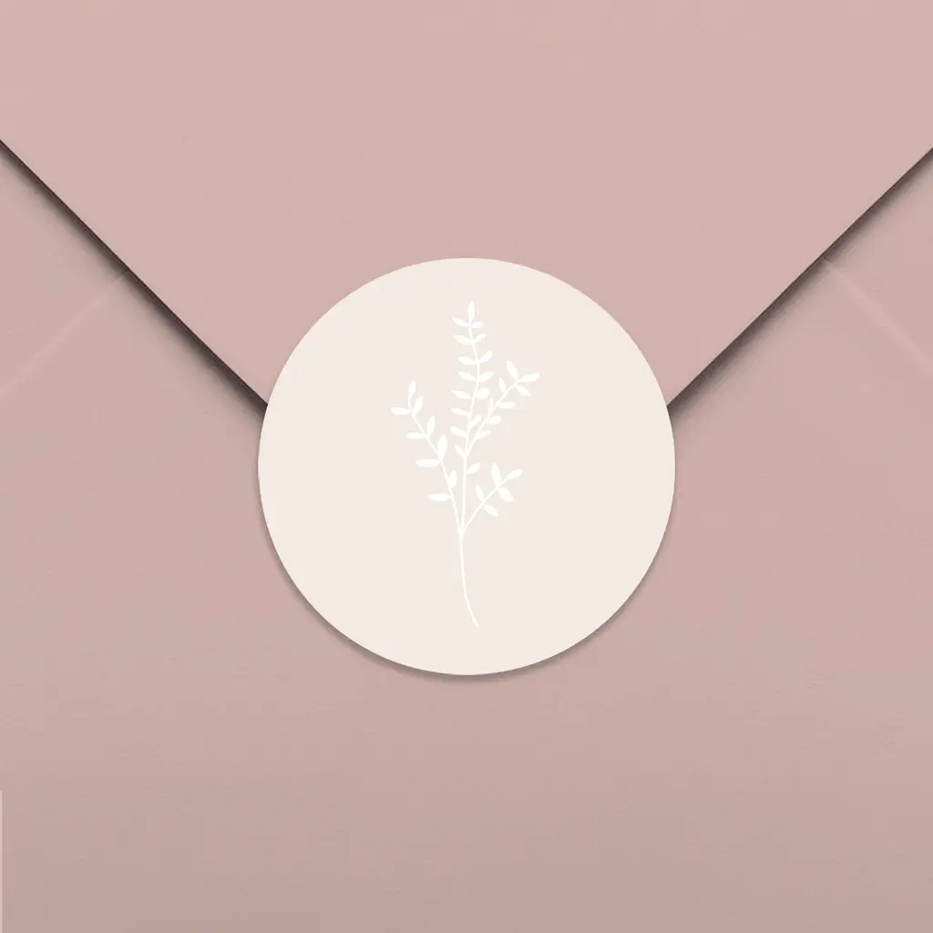 Sluitsticker met illustratie takje - per 25 stuks